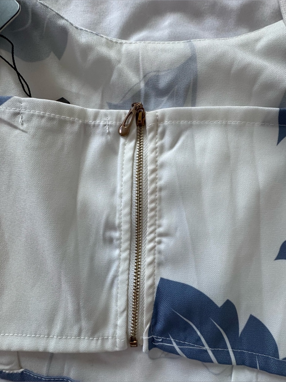 Fancyinn White Two-Piece - Straight Leg Pants Set with Blue Leaf Print - Picture 12 of 15